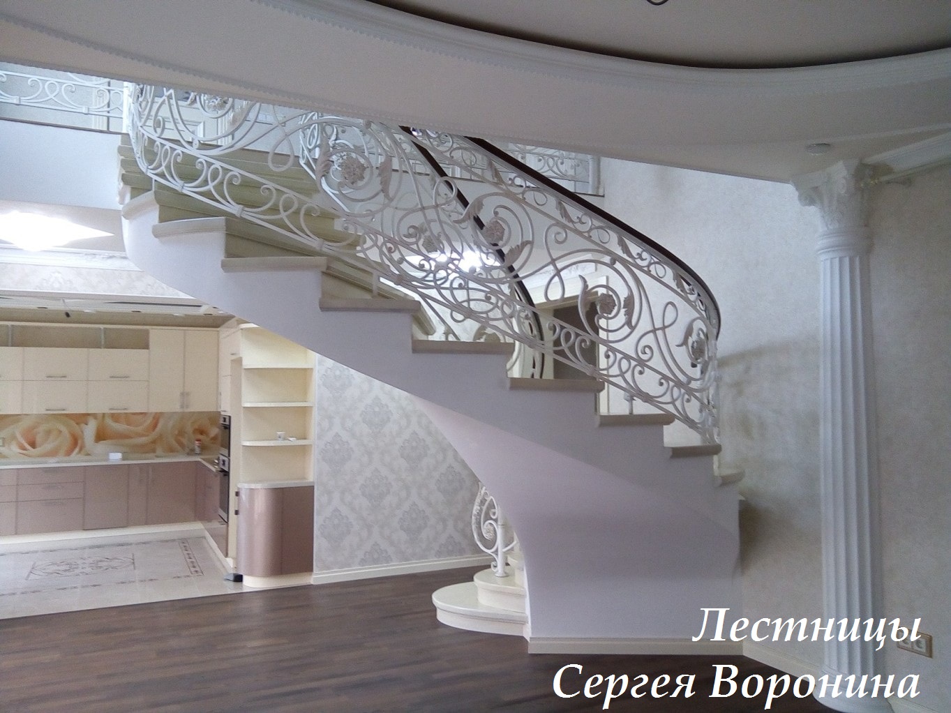 Лестница в частном доме бетонная, 2018 год, автор Сергей Воронин, Воронеж